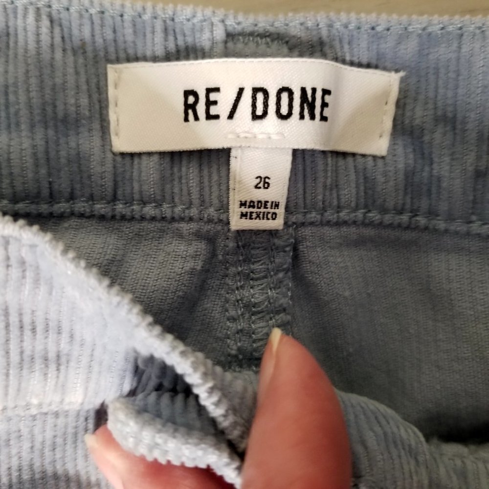 Re/Done 70s Blue Gray Corduroy Wide Leg Jeans Pants Size 26 - Picture 10 of 10